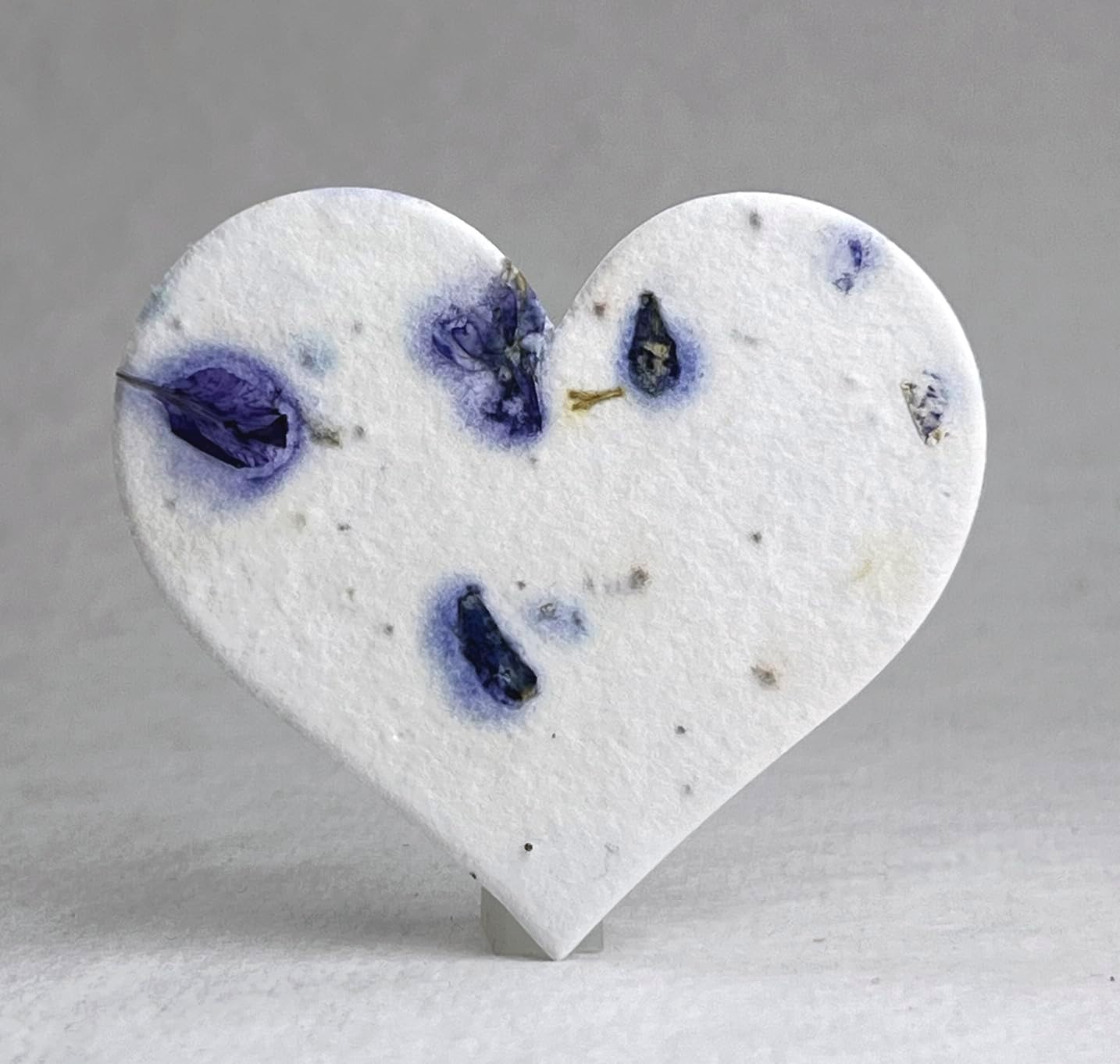 Of The Earth Handmade Paper - Wildflower Seed Paper Large Hearts - Recycled Flower Petals - Bulk Set of 48 (04s Blue Petal)