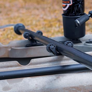 YakAttack RotoGrip Kayak Paddle Holder - Color Options | Secure & Low-Profile Paddle Holder | Track Mount Compatible with GearTrac, MightyMount, and Most Kayak Track Systems | Rail Mount Oar Grip
