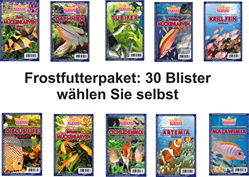 Frostfutter Blister Duett – 10 X 100g, Rote & Weiße Mückenlarven, Fischfutter Für Süß- & Meerwasser