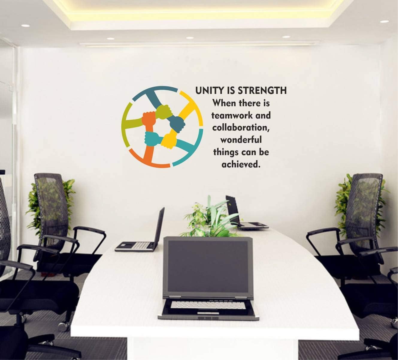 Decal O Decal Unity is Strength Teamwork Achievement Quotes Wall Stickers (PVC Vinyl,Multicolour)