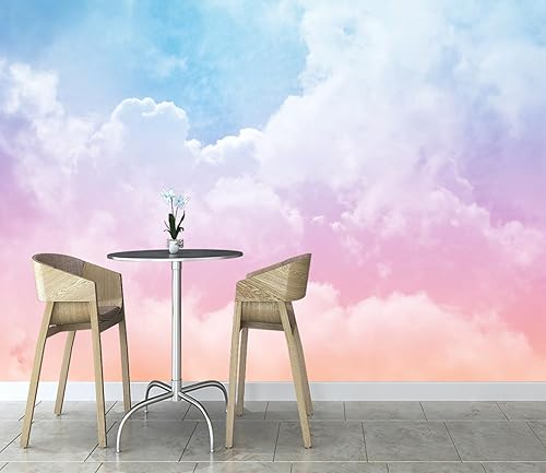 Miniatura 7 de Murales de pared de seda grandes, papel tapiz de nube, 103 pulgadas de ancho x 69 pulgadas de alto, papel tapiz para niños, muestra lujo y