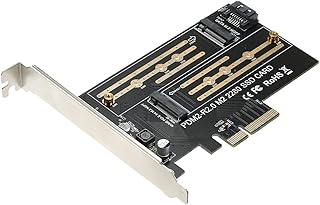 HUIOP M.2 NVME to PCI-E X4 Expansion Card SSD Adapter Card with M.2 M-Key B-Key Interfaces Support NVME Dual Protocol,Adapter Card