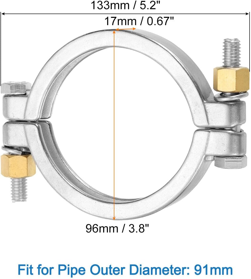 Toolparts And Accessories 3.6" High Pressure Bolted Clamp Strap Double Pin Clamp Strap 133mm Length (#CN#130824-10772)