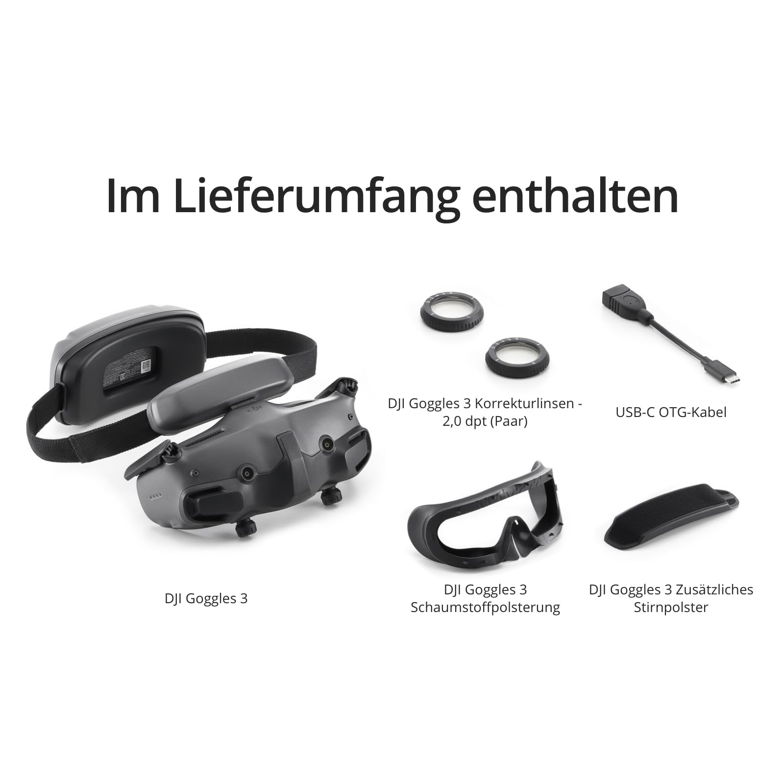 DJI Goggles 3, FPV Goggles mit atemberaubenden Micro-OLED Bildschirmen, immersives Flugerlebnis, O4 HD Videoübertragung, einstellbare Dioptrien, Wireless Streaming, Drohnenbrille | FPV, atemberaubende Micro-OLED-Bildschirme, immersives Flugerlebnis, O4 HD