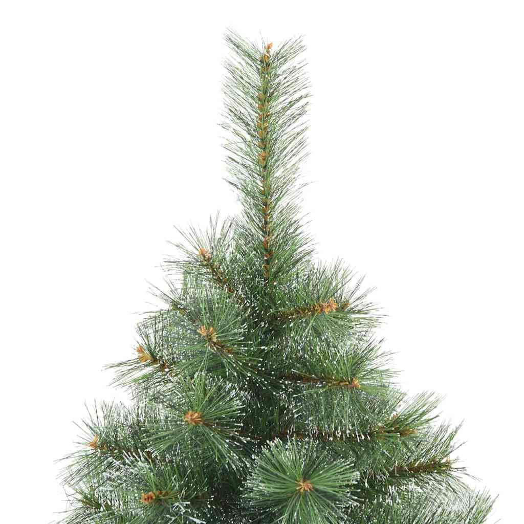 Sztuczna choinka na zawiasach, pokryta śniegiem, zielona, 150 cm, ze stabilnym żelaznym stojakiem, idealna do świątecznej dekoracji bożonarodzeniowej w pomieszczeniach