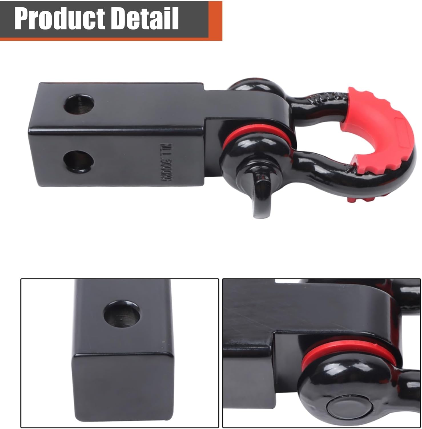 31500LBS 3" x 30' Recovery Tow Strap Kit with Storage Bag Heavy Duty Tow Rope Receiver with 2" Hitch Receiver 3/4" D-Ring Shackles Replacement for SUV UTV ATV Trucks