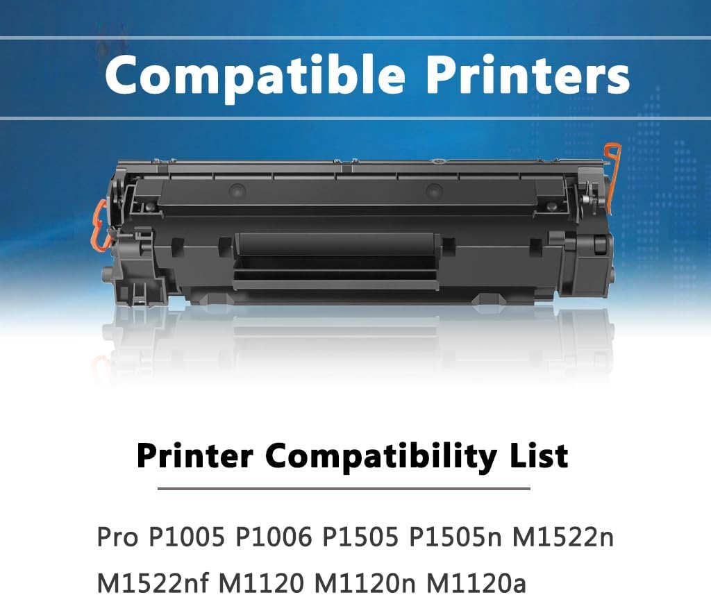 36A CB436A Toner Cartridge 2-Pack Compatible Replacement for HP 36A CB436A Toner Cartridge with M1120 MFP; M1522n MFP, M1522nf MFP; P1505, P1505n Printer, CB436D Toner