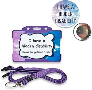 Hidden Disability ID card with Lanyard and x1 large badge - Hidden Disability ID Card - Lanyard - Disability Awareness