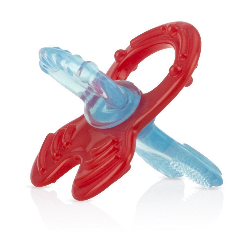 Nuby Teethe-eez Anello Dentizione In Silicone Morbido Con Custodia Igienica - Rosa, 3+ Mesi