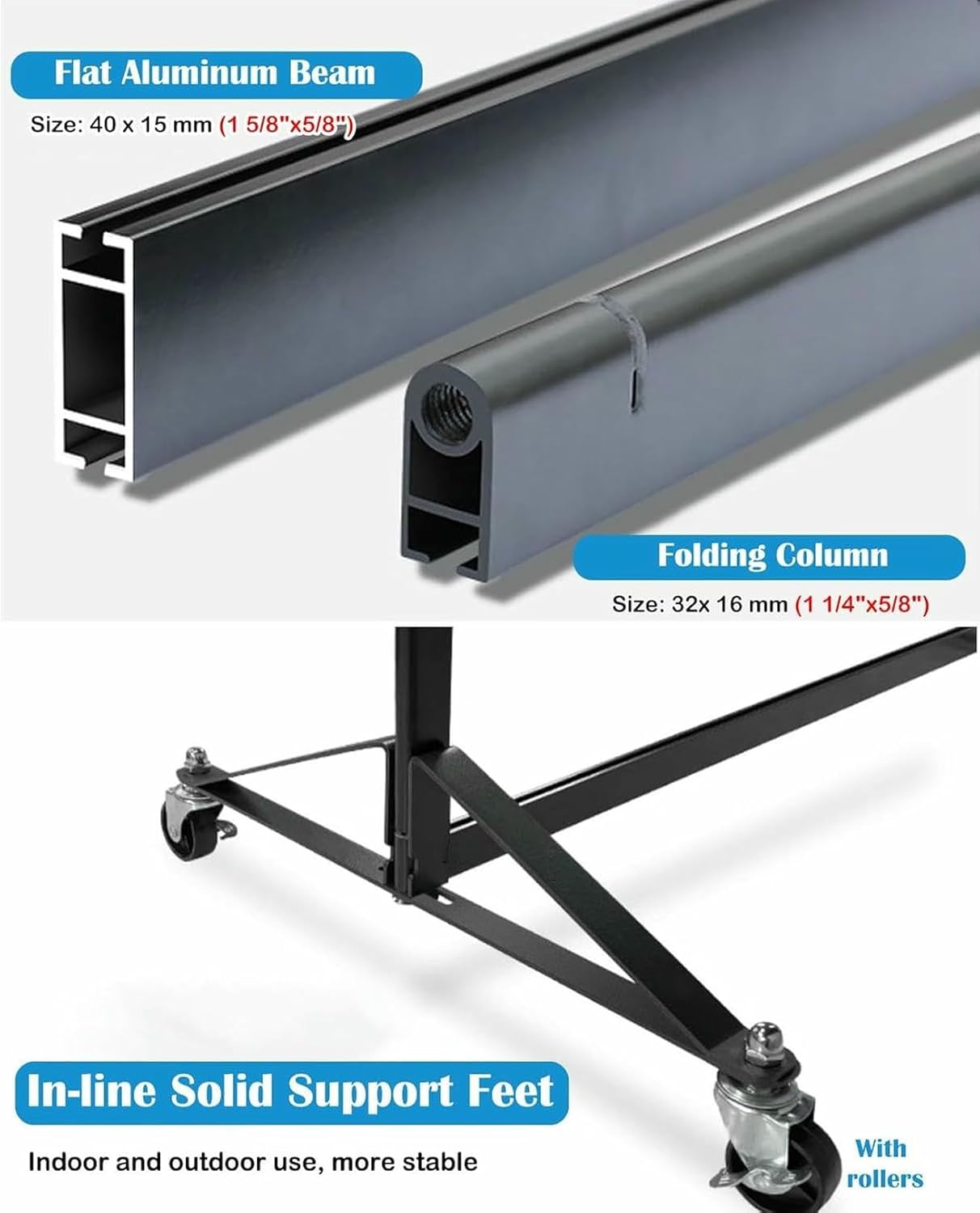 Art Picture Hanging Display Rack with Stable Base, Foldable Moveable Exhibition Photo Picture Hanging Kit, for Outdoor Indoor Museum Gallery School (8pcs-100x200cm(39 3/8