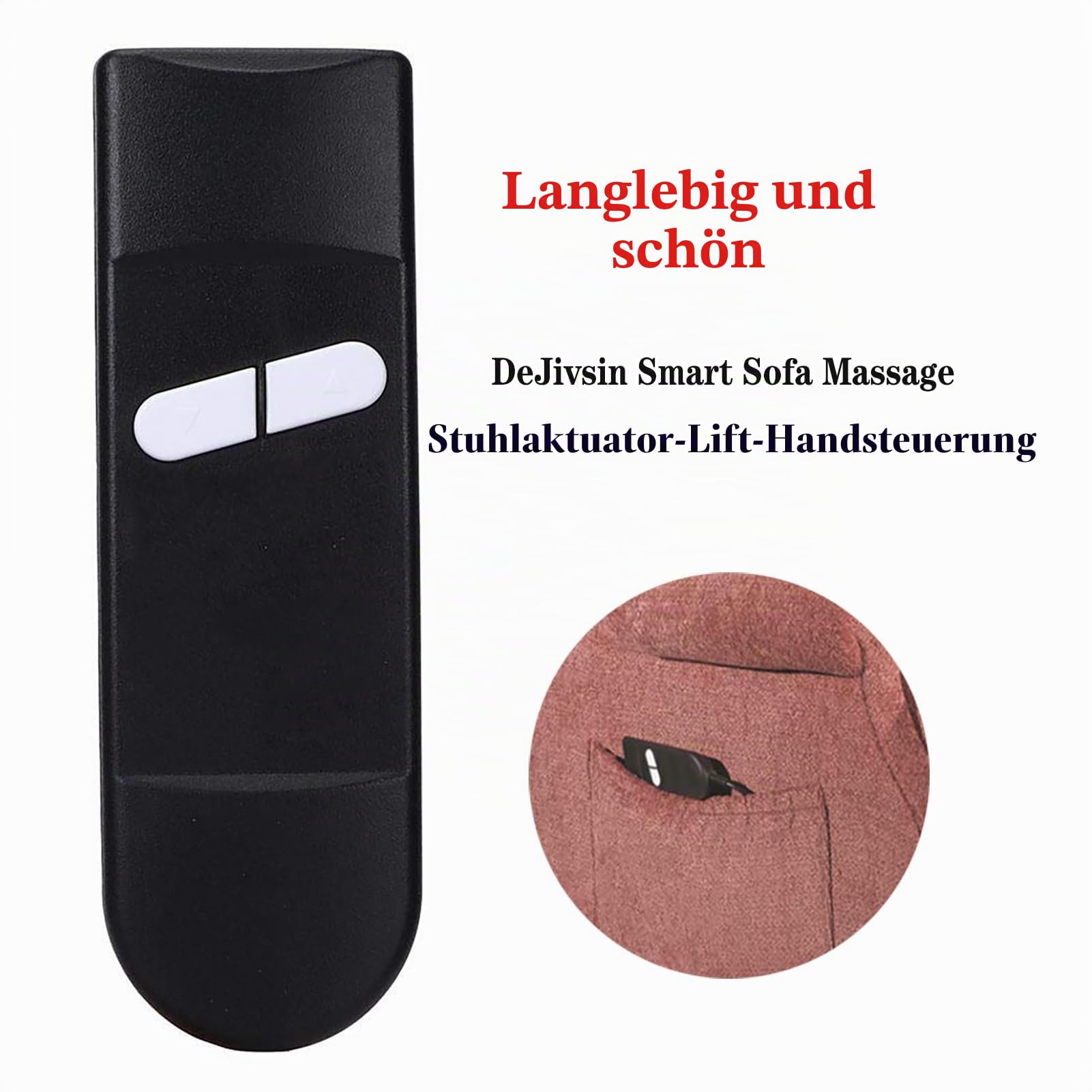 Handschalter Schalter Rechtwinkliger Stecker, 2-Tasten-und-5-polig, 1.5m ABS Fernbedienung für Sessel, Fernbedienung Hebestühle Lehnstuhl Fernsehsessel