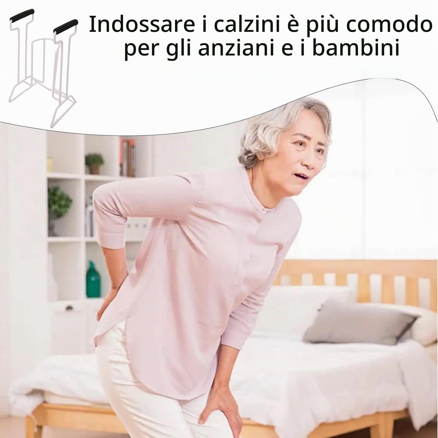 Infila Calze Per Anziani,Infila Calze,Infila Calze In Acciaio Per Anziani Facile Da Usare - Infila Calze Elastiche Compressive Per Anziani,Adatto a Donne In Gravidanza,Con Mobilità Ridotta