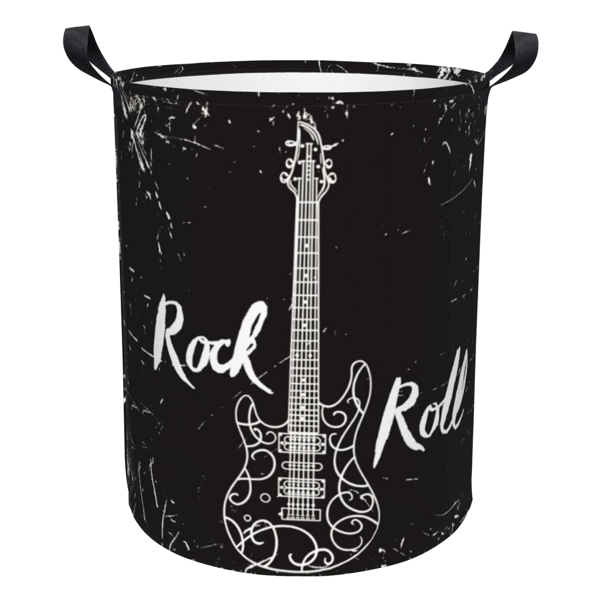 Iapodiad Collapsible Laundry Basket Rock Roll Music Large Organization Clothes Hampers Home Dorm Sundries Tote Storage Basket