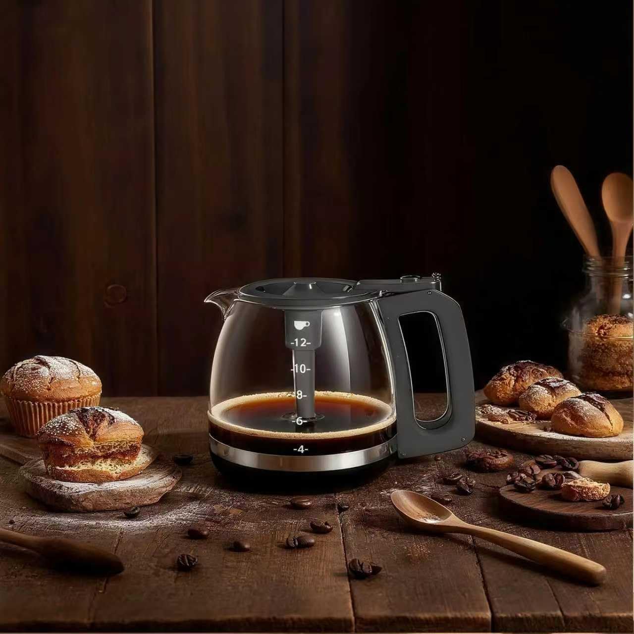 Coffee Machine Glass Carafe, 12Cup Coffee Pot, Compatible with KitchenAid KCM1209 KCM1208, Cuisinart DCC 1220BKS, Capresso SG300, Gourmia GCM3260, Krups Essential,Wamife &Mueller Coffee Makers - Image 5