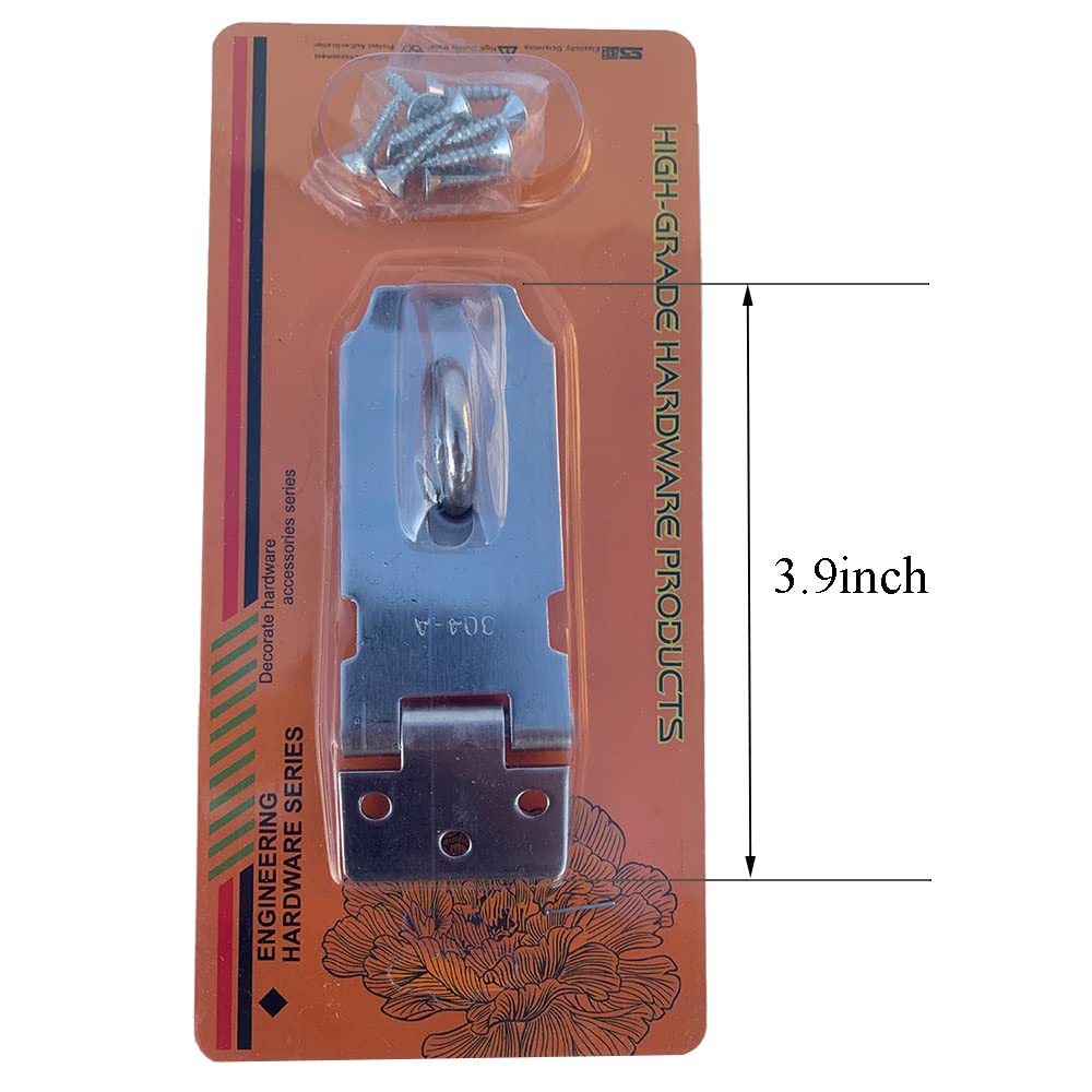 MXDZSW - Cerrojo de seguridad de acero inoxidable 304 de 3 pulgadas, cierre de seguridad para puerta, cierre de seguridad de 2 mm de grosor, acabado cepillado con tornillos