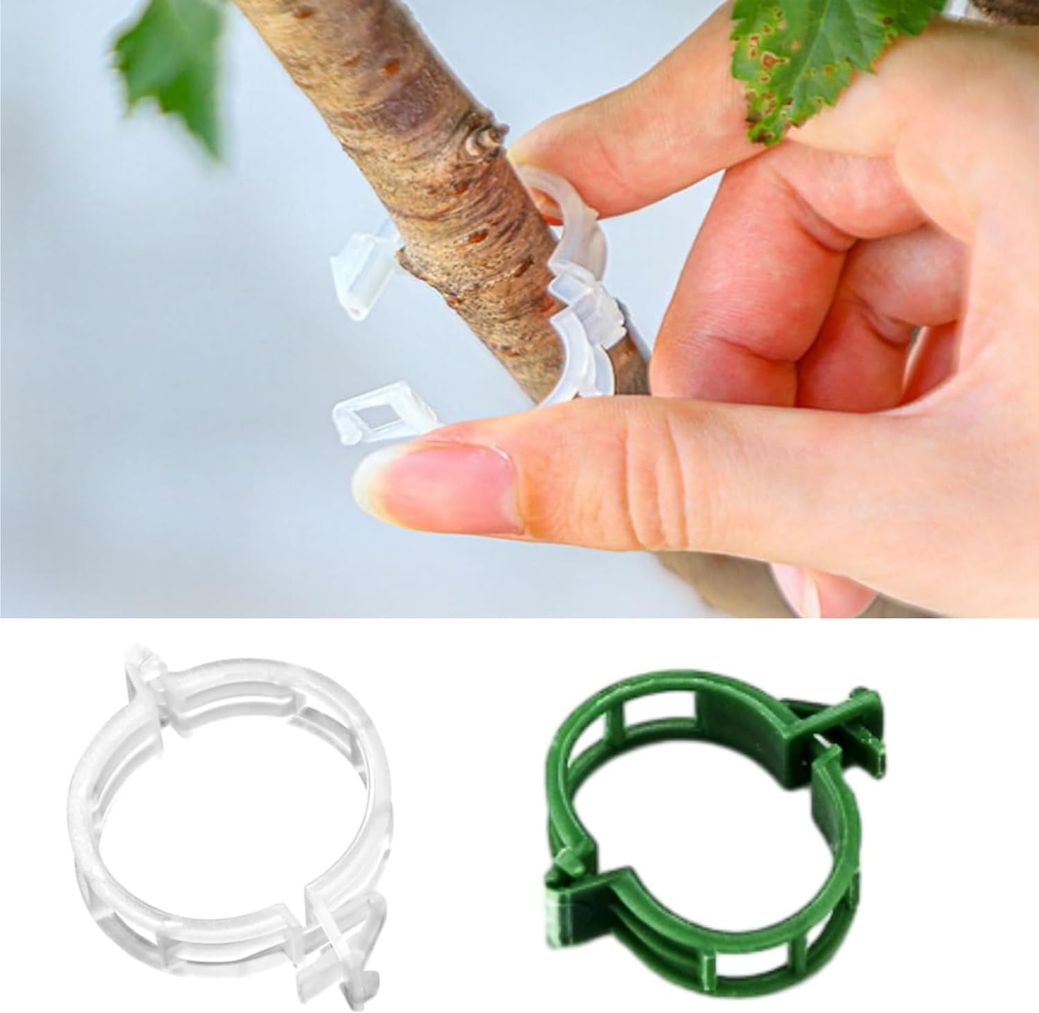 Gesicherte Kunststoff-Pflanzenclip, Pflanzenbefestigungsclips für Kletterpflanzen Kunststoffstütze, Gartenclips Pflanzenstütz-Clips Pflanzenreben-Clips Pflanzenstütze, Gartenclip,