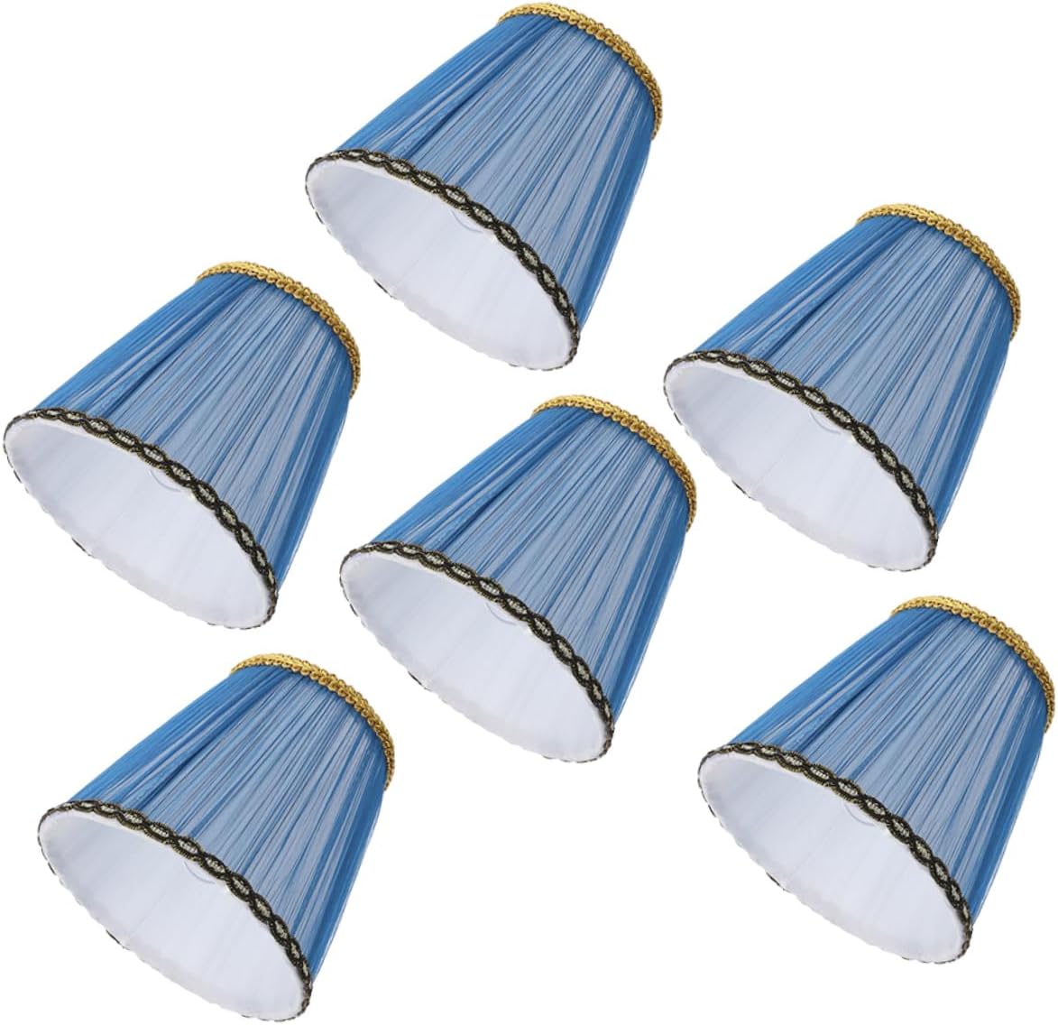 HOMSFOU 6 Pack Linen Clip-on Lampshade Floor Lamp Cover Woven Patterned Desk Lamp