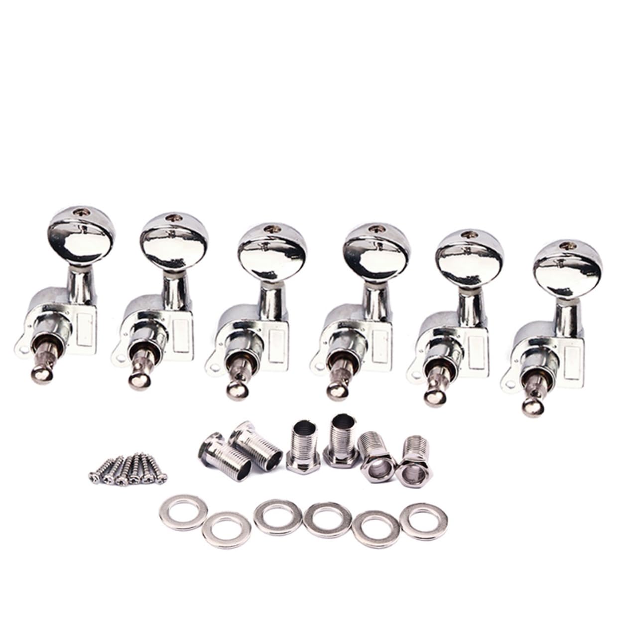 TOYANDONA Vintage Style Electric Guitar Tuning Pegs Machine Heads Silver Finish Durable Guitar Keys for String Stability and Sound Quality