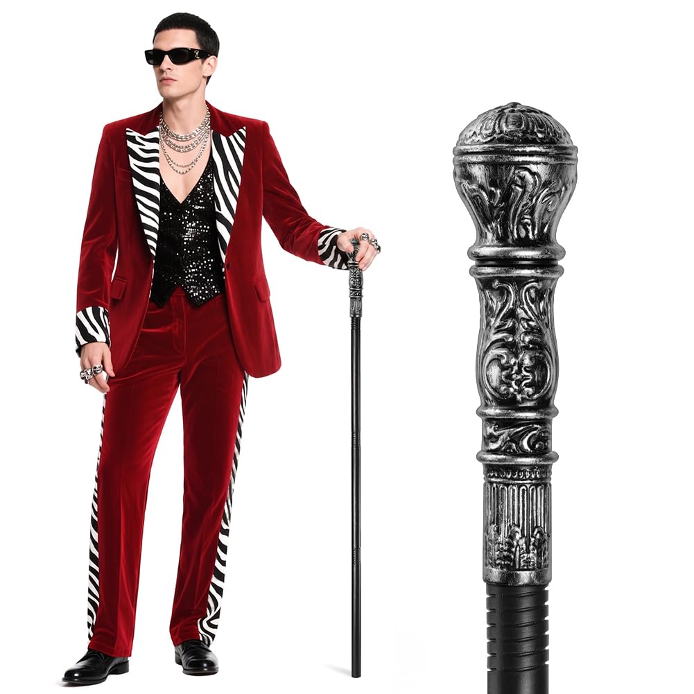AUYAO Three-Section Scepter Wand Round Head Staff Prop for Party Costume