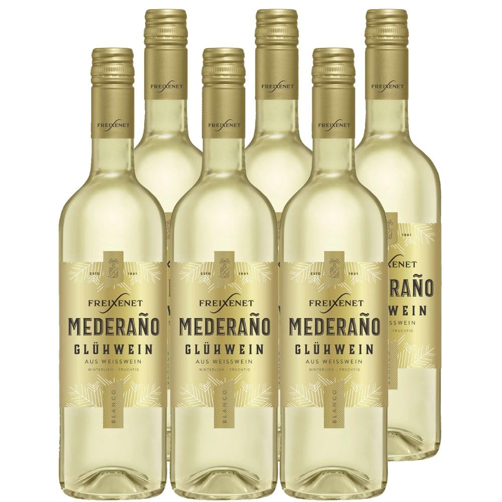 Freixenet Mederaño Glühwein Weiß (6 x 0,75 l) - fruchtig-süß-intensiver Glühwein; heißer Genuss im Advent, an Weihnachten, oder der kalten Jahreszeit