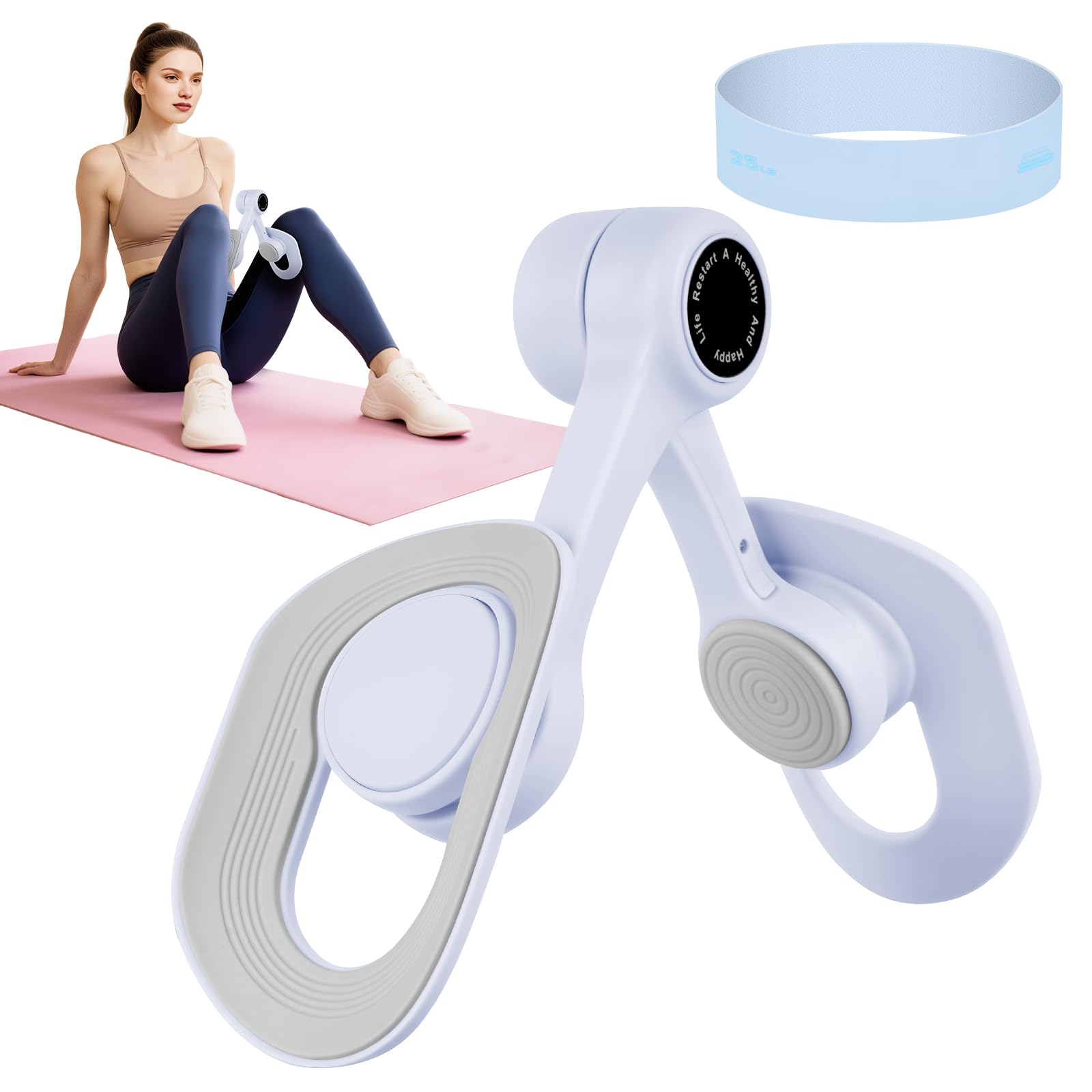 AYESY Pelvic Floor Trainer for Women,Inner Thigh Muscle Master Exercise Devices,360 Degree Rotation,Anti Slip Design,Leg Inner Thigh Exercise Equipment for Home(Blue)