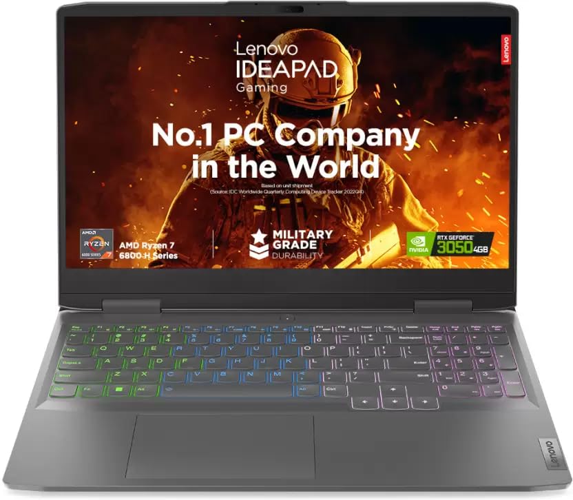Image of Lenovo IdeaPad Gaming 3 AMD Ryzen 7 6800H 15.6 inch (39.62cm) FHD IPS 120Hz Gaming Laptop (8GB /512GB SSD