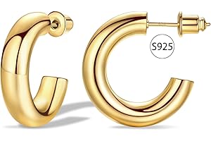 14k Gold Plated Thick Gold Hoops