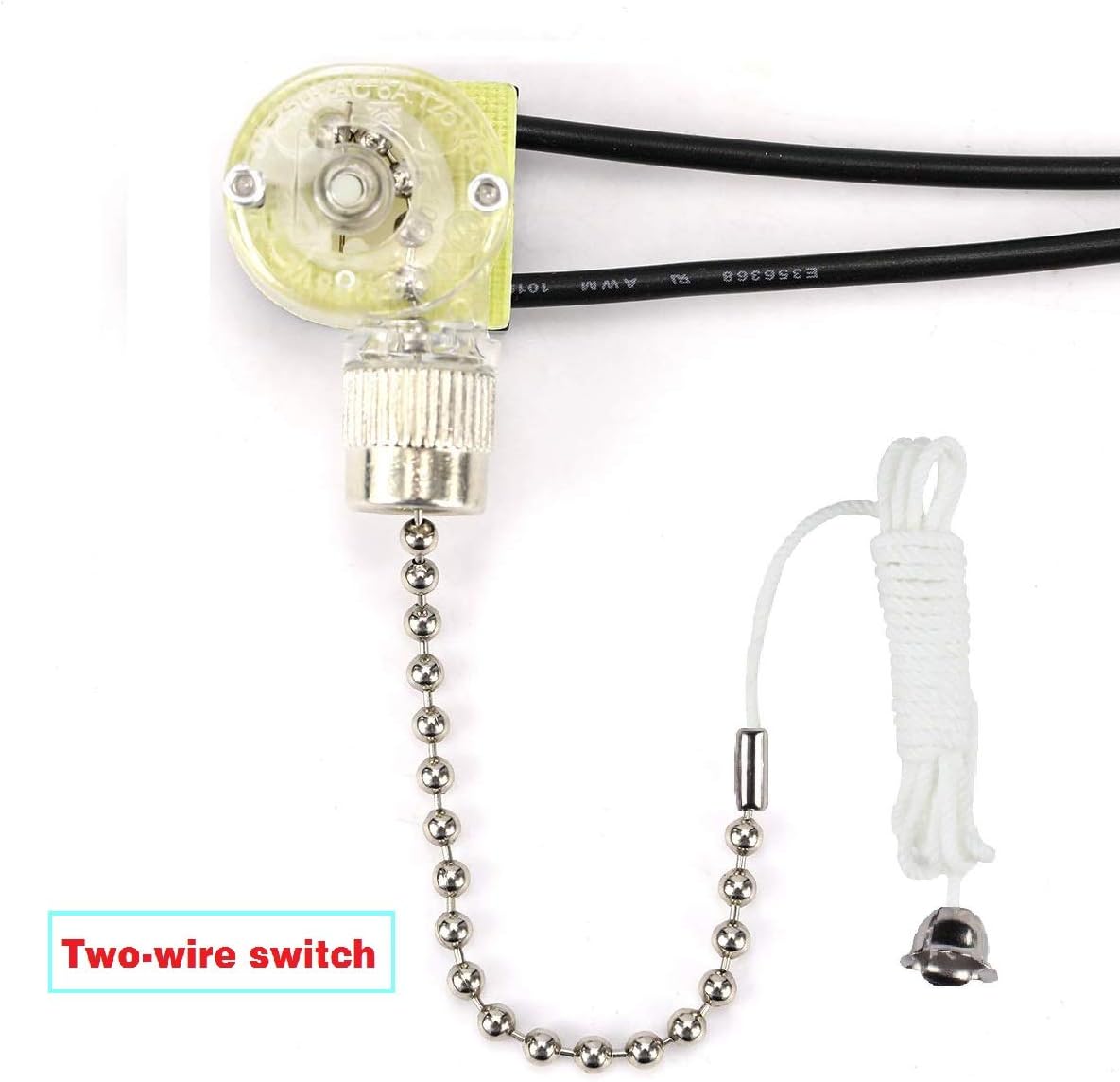 Ceiling Fan Pull Chain Switch for Fan Light,Zing Ear ZE-109 ON-OFF Pull Chain Lamp Switch with Cord for Ceiling Fan Lights,Lamps,Canopy Lights Nickel