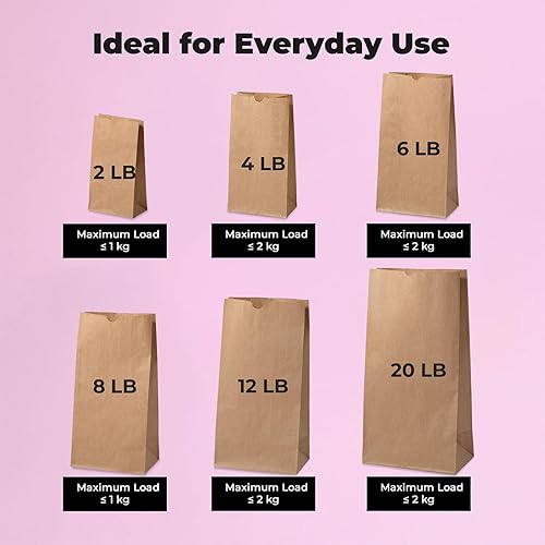 Miniatura 7 de Paquete de 200 bolsas de papel kraft de 11 x 6 x 35 pulgadas 6 libras saco de barril duradero para almuerzo compras al por menor