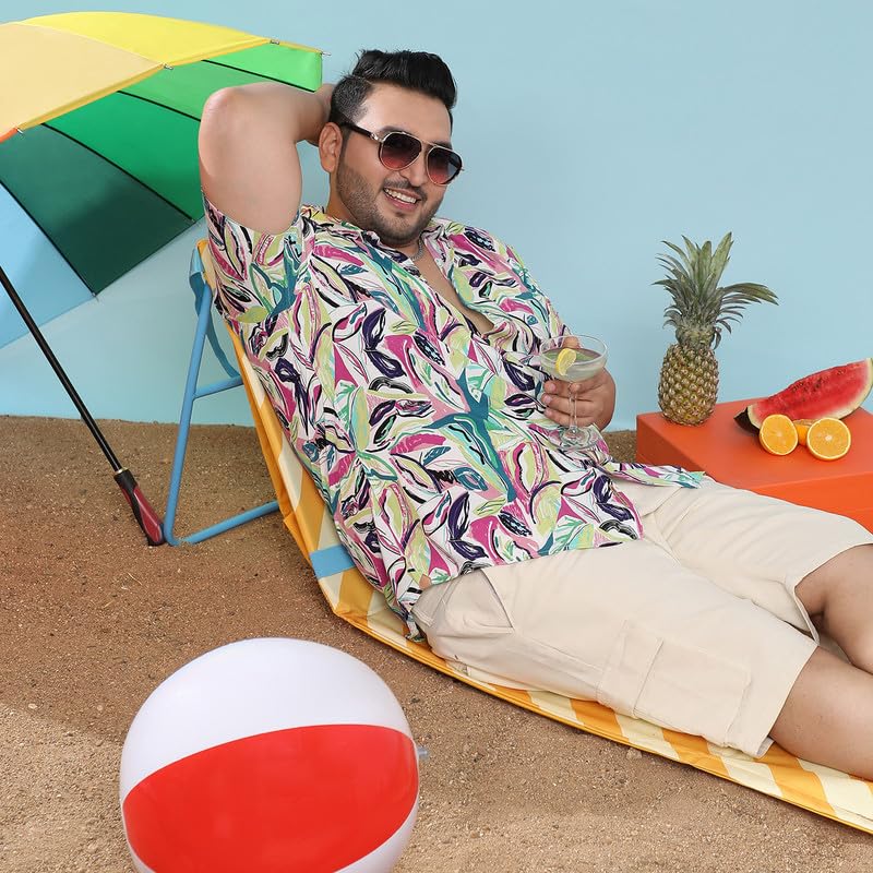 Image of Instafab Plus Men's Shirt for Casual Wear | Spread Collar | Button Closure | Plus-Size Fit | Short Sleeve | Cotton Shirt Crafted with Comfort Fit for Everyday Wear