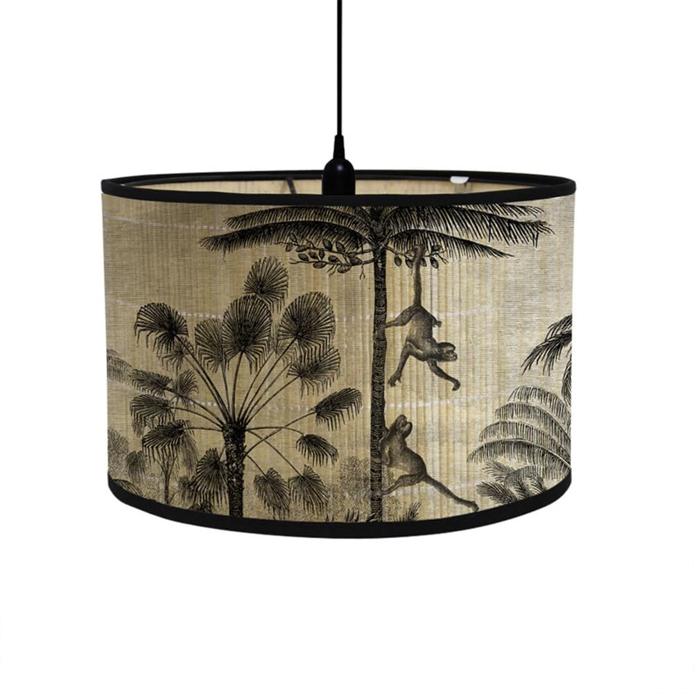FANSU Round Drum Light Shade for Table Lamp Modern Pattern Pendant Lampshades Easy Fit for Living Rooms Bedroom, Hallways