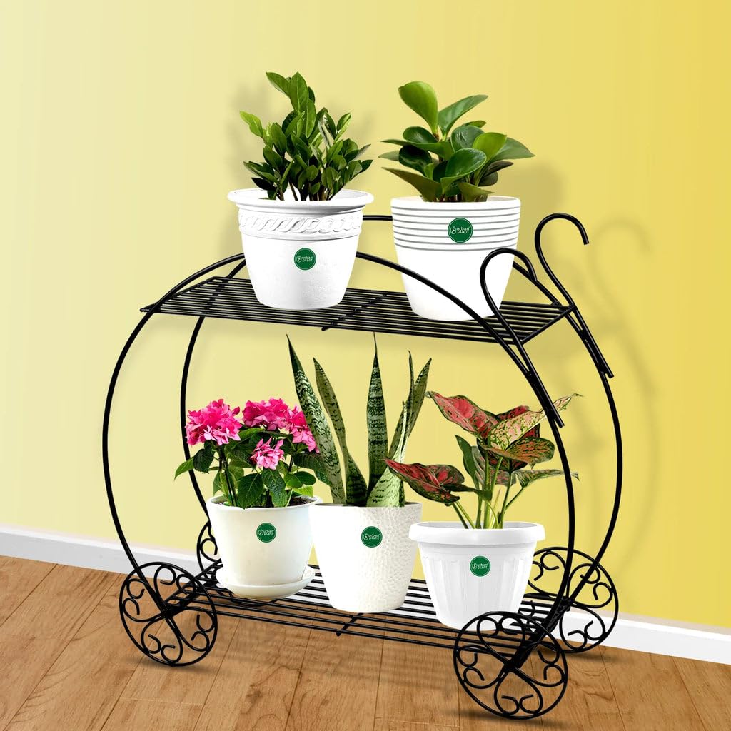 Urban Plant Trolley Pot Organiser | Plant Stand with Wheels for Indoor and Outdoor Use, Suitable for Potted Plants, Black (B0D6GN6CL1) Amazon Price History, Amazon Price Tracker