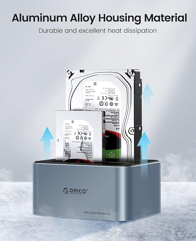 ORICO Dual HDD/SSD dokkoló állomás USB 3.2 Gen 2 alumínium 2,5/3,5 inch