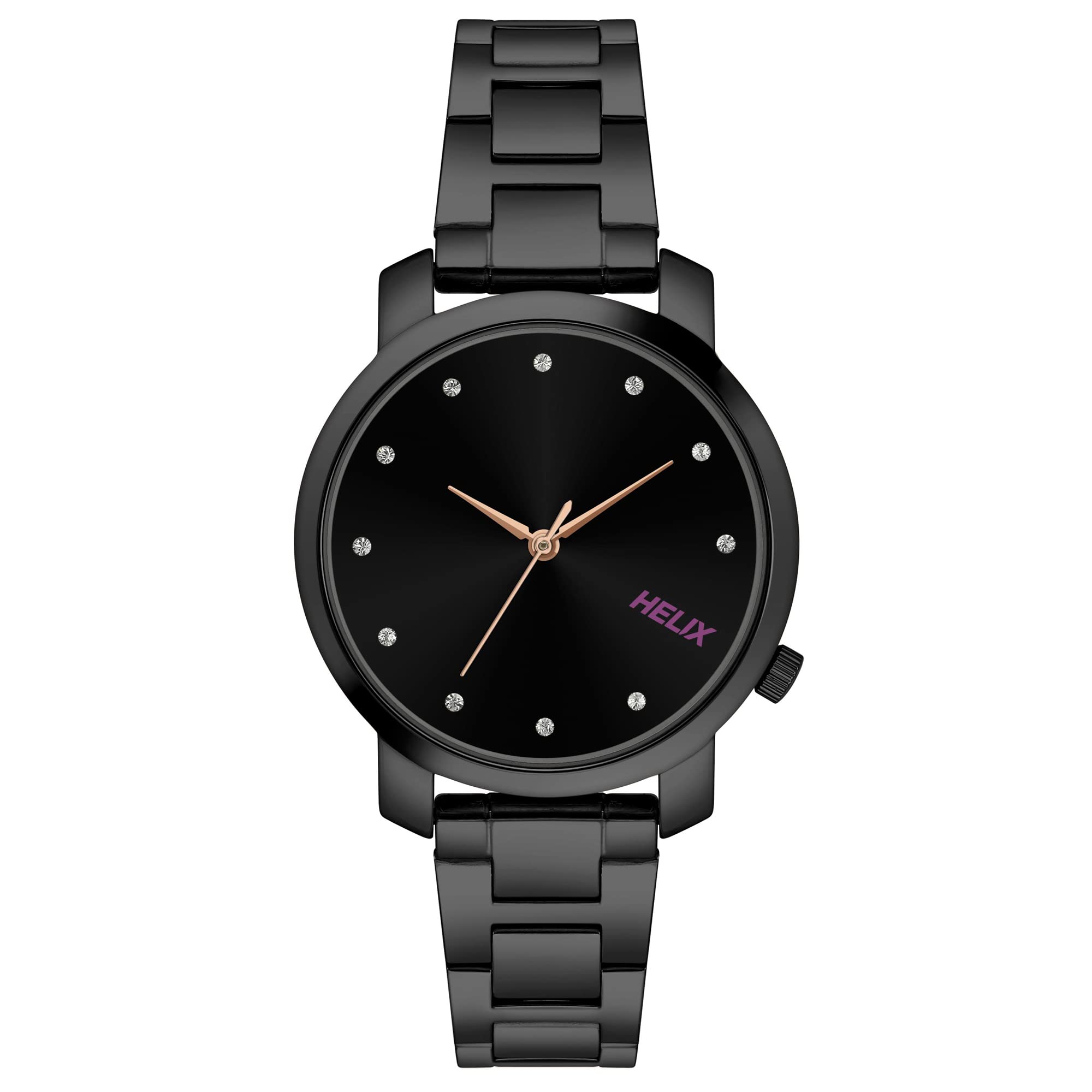 Helix Womens 36 mm Women Watch Black Dial Stainless Steel Analog Display Watch - TW032HL35(Not assigned, Not assigned) (B0BCQYJKVH) Amazon Price History, Amazon Price Tracker