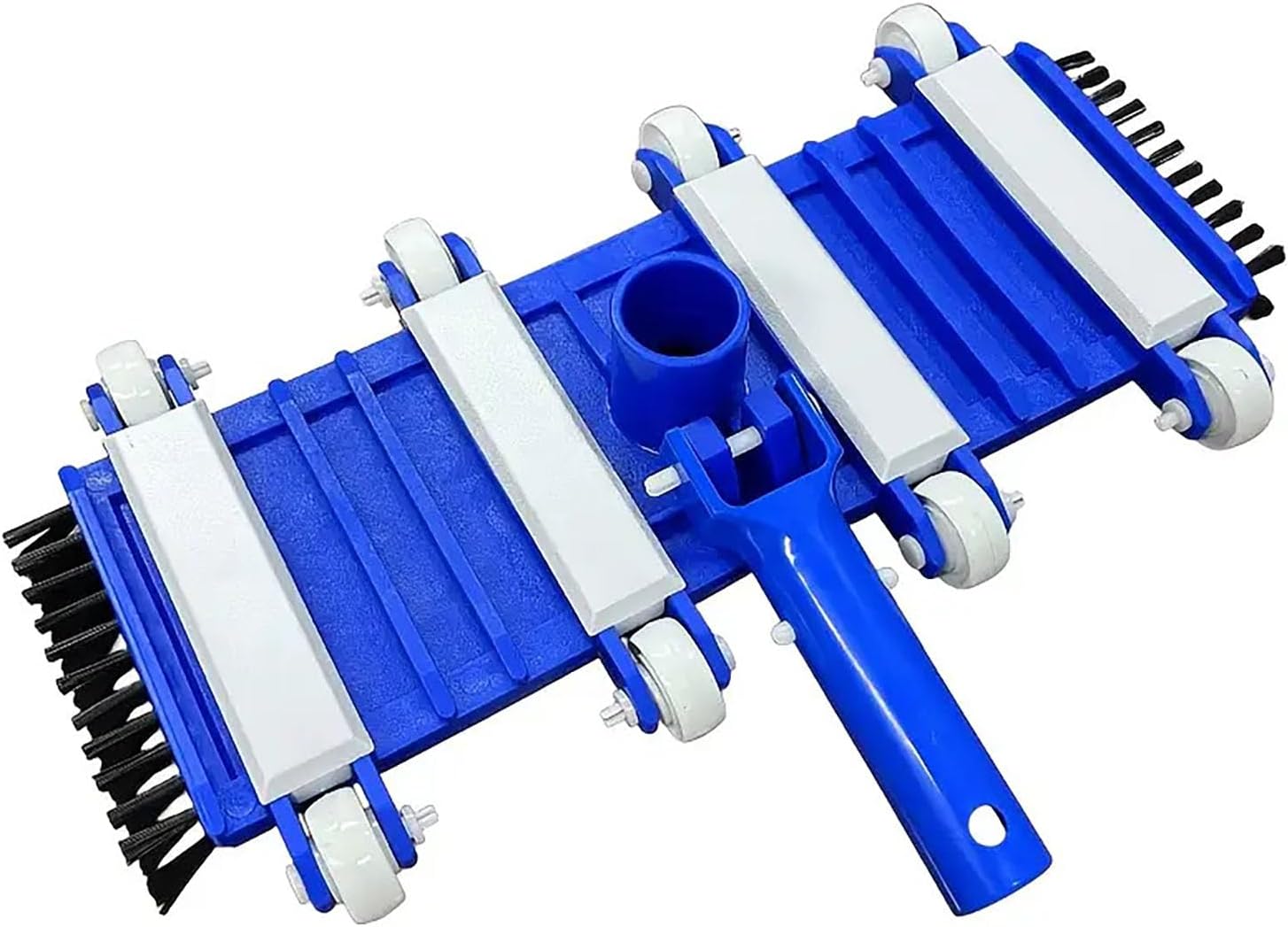 Pool Vacuum Head 14 Inch with Side & Bottom Brushes, Heavy-Duty Pool Vacuum Cleaner Replacement Accessory for In-Ground and Above-Ground Pools, Fits Standard 1.5 inch Pole (Pole NOT Included)