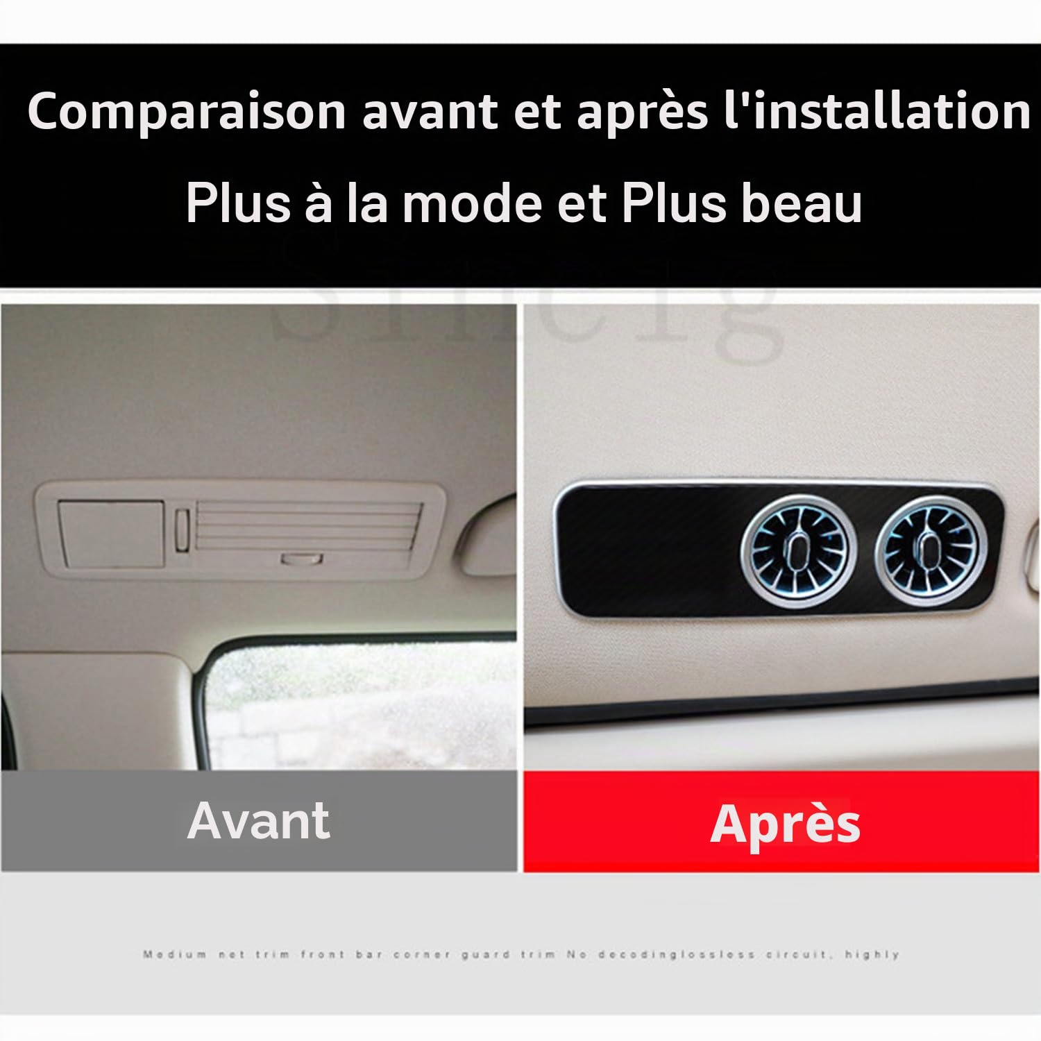 Ventilation Grille Intérieur Toit Garniture Sortie Climatisation LED Lampe Compatible avec Mercedes Benz Classe V Vito Viano Valente W447 V250 V260 2014-2023