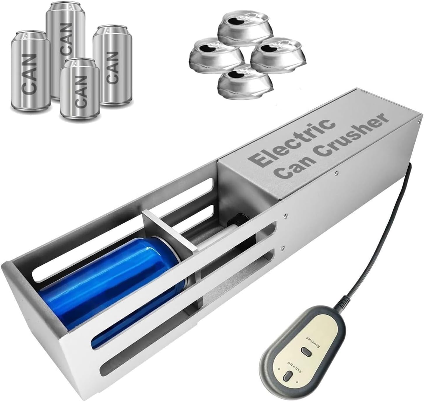 Aluminium Metal Cans Crusher,Electric Can Crusher, Portable Can Compressor, One-Button Operation for Recycling Aluminum Seltzer, Soda, Cola, Beer Cans