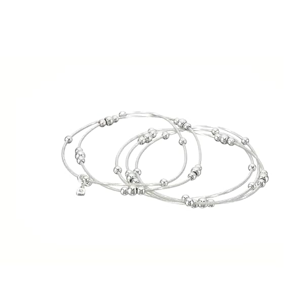 Nine West Women's Ignite The Night Silvertone 5 Row Stretch Bracelet