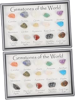 TOYANDONA 2 Boxes Crystal Ore Specimen Mini Crystal Energy Crystal Geode Cluster Table Top Decor Beads Set Purple Decorations Ore Specimens Teaching Materials Simple Ore Stones Turquoise Gem