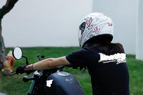 Miniatura 9 de TCMT DOT - Casco de motocicleta con mariposa, tapa abatible, cara completa, para la calle, bicicleta de tierra, ATV, motocross, casco para adultos