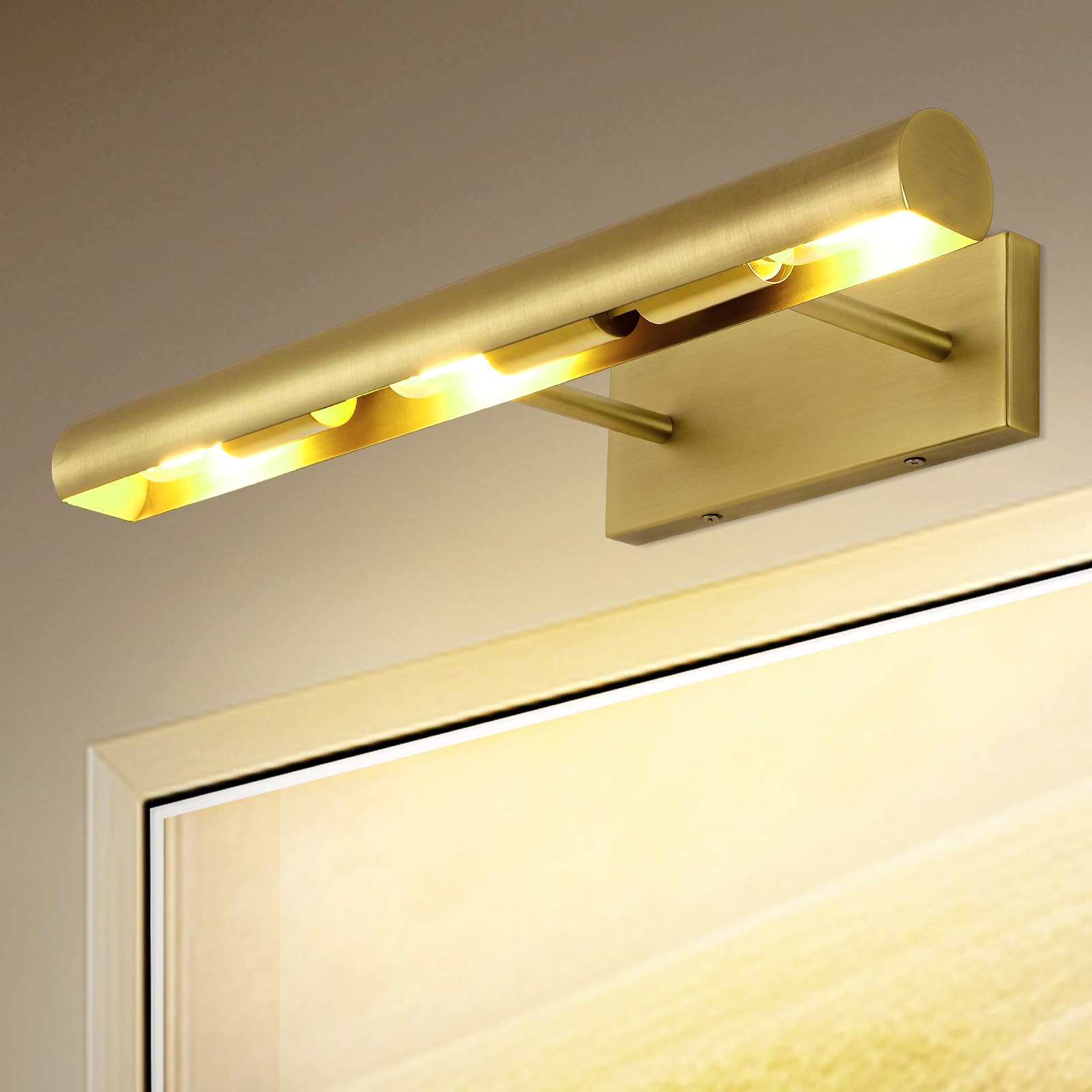 Modern Gold Bilderleuchte,Spiegelleuchte Bad 45.7CM Innen Wandleuchte, Badezimmer Spiegellampe, Bildbeleuchtung für Schlafzimmer, Wohnzimmer, Wand, Dartscheibe, Spiegel