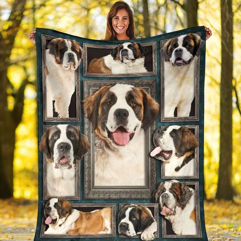 Miniatura 5 de Manta de San Bernardo, manta de San Bernardo 3D, manta de perro de San Bernardo regalo para mamá de perro, manta de franela de San Bernardo para