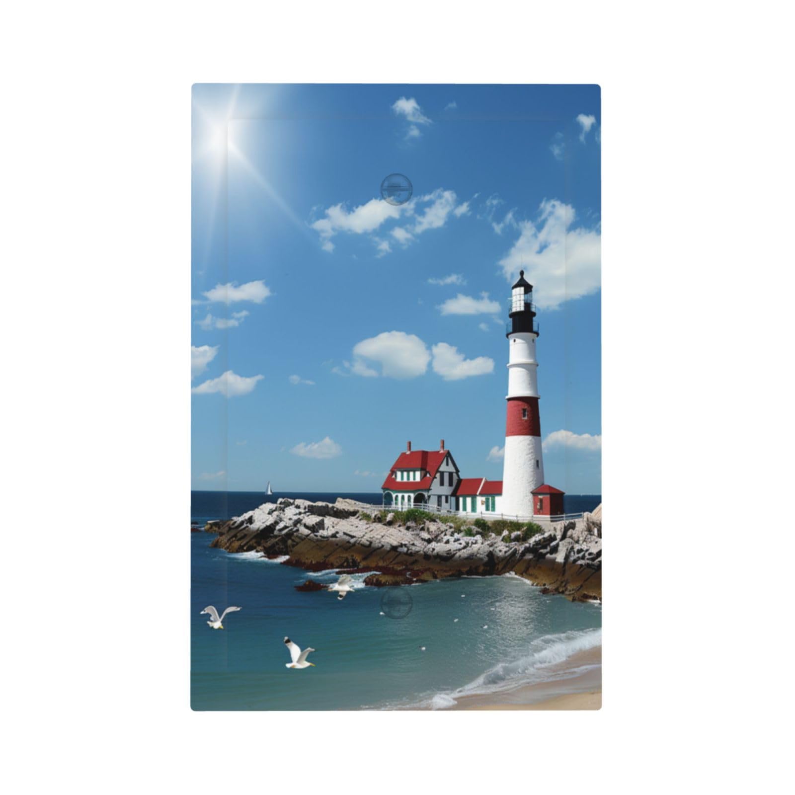 Seaside Lighthouse House 1-Gang Decorator Wall Plate Switch Plate Cover Receptacle Outlet Cover Decorator Wall Switch Plate Receptacle Plug Covers