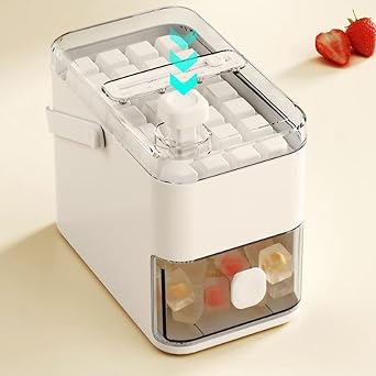 2025 Portable Ice Maker for Freezer with Ice Bin Fast, Compact Countertop Design & Storage Drawer | One-Touch Operation for Home, Office,Household & Outdoor Use (Green)