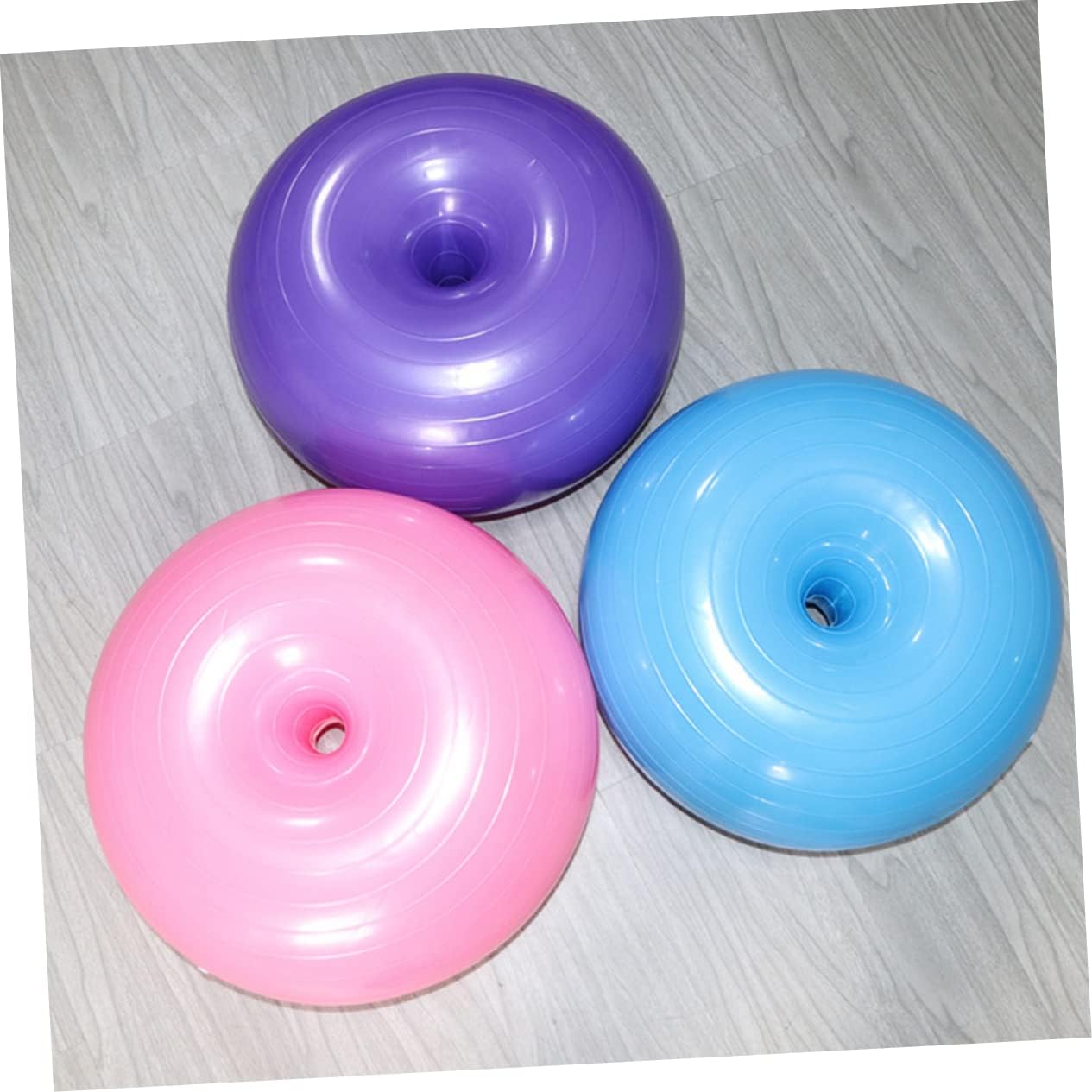 Yoga Auxiliary Shaped Fitness Ball for Home Exercise Balance Training and Core Workouts with Air Pump Purple