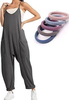 Maternity Smocked Sleeveless Jumpsuit Loose Wide Leg High Waist Romper Overalls With Pockets