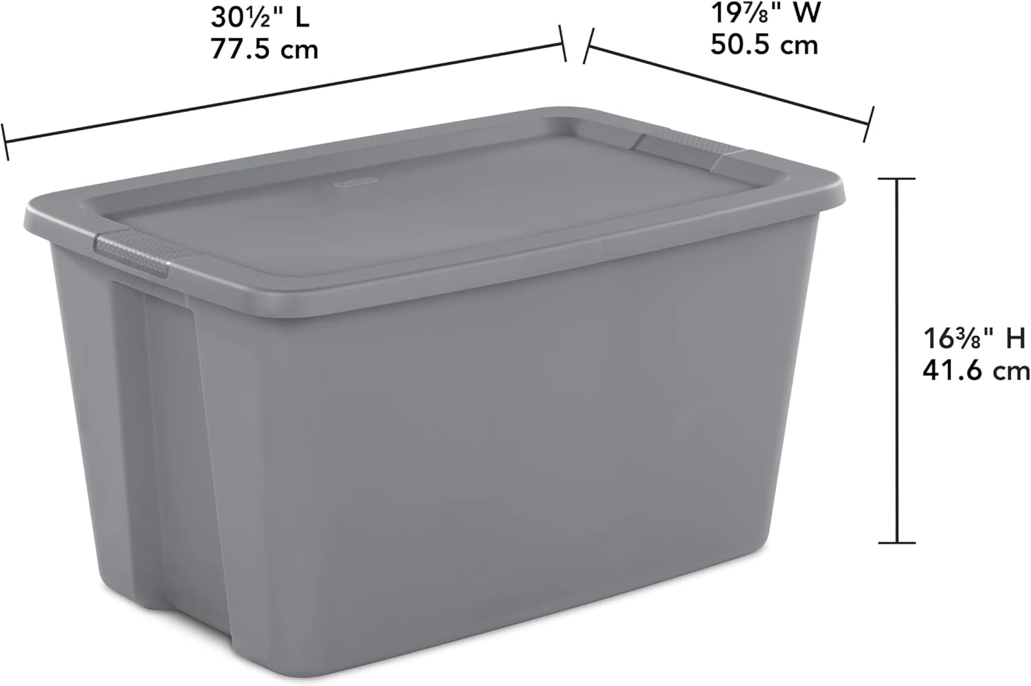 2 Pack 30 Gallon Extra Large Plastic Storage Bins with Snap-On Lids, Gray Heavy Duty Storage Containers for Home Garage Organization