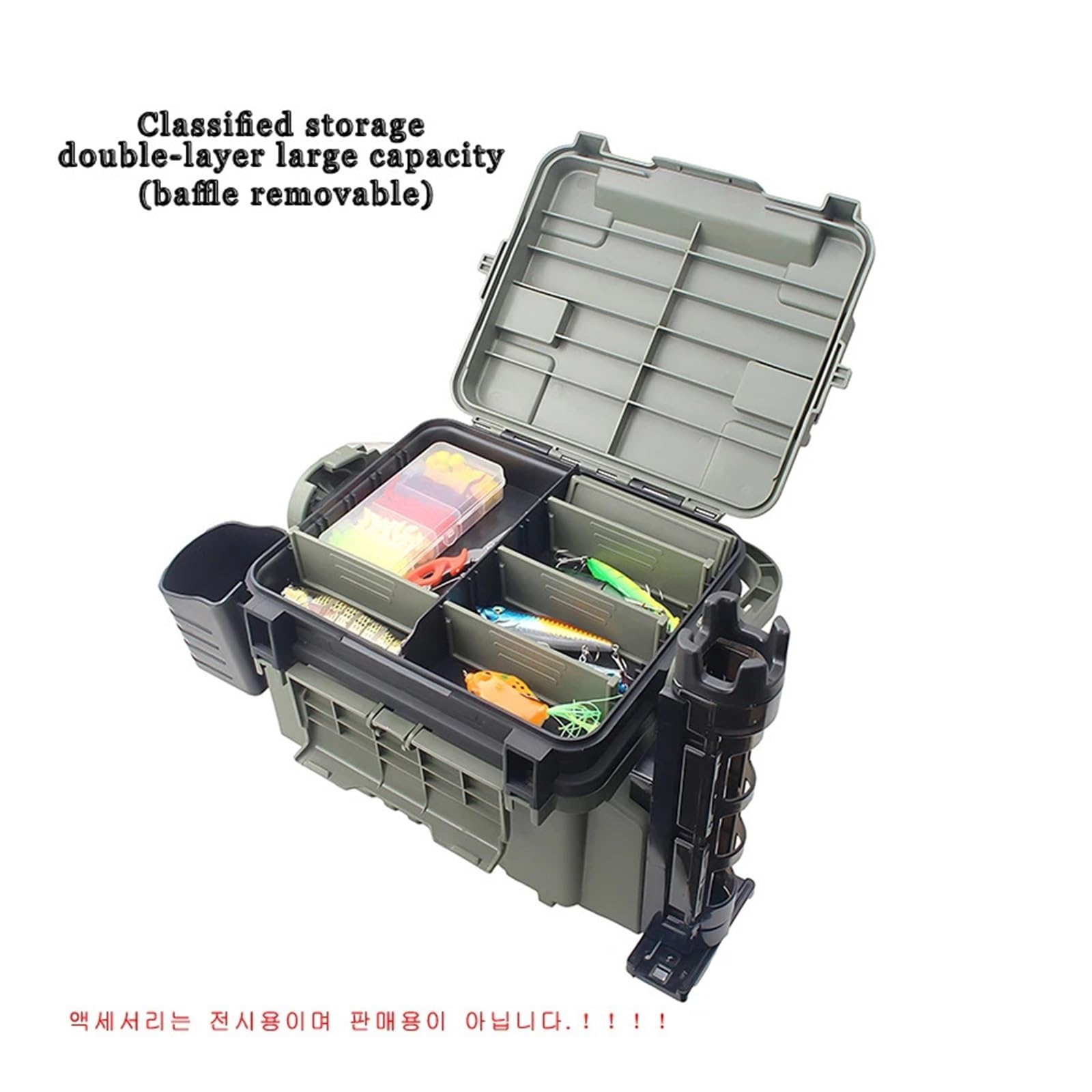 Grande Scatola da Pesca, Organizer Multifunzione, Contenitore for Esche Vive, Scatola portaoggetti Ispessita, Scatola for Attrezzi da Pesca per ami, Esche