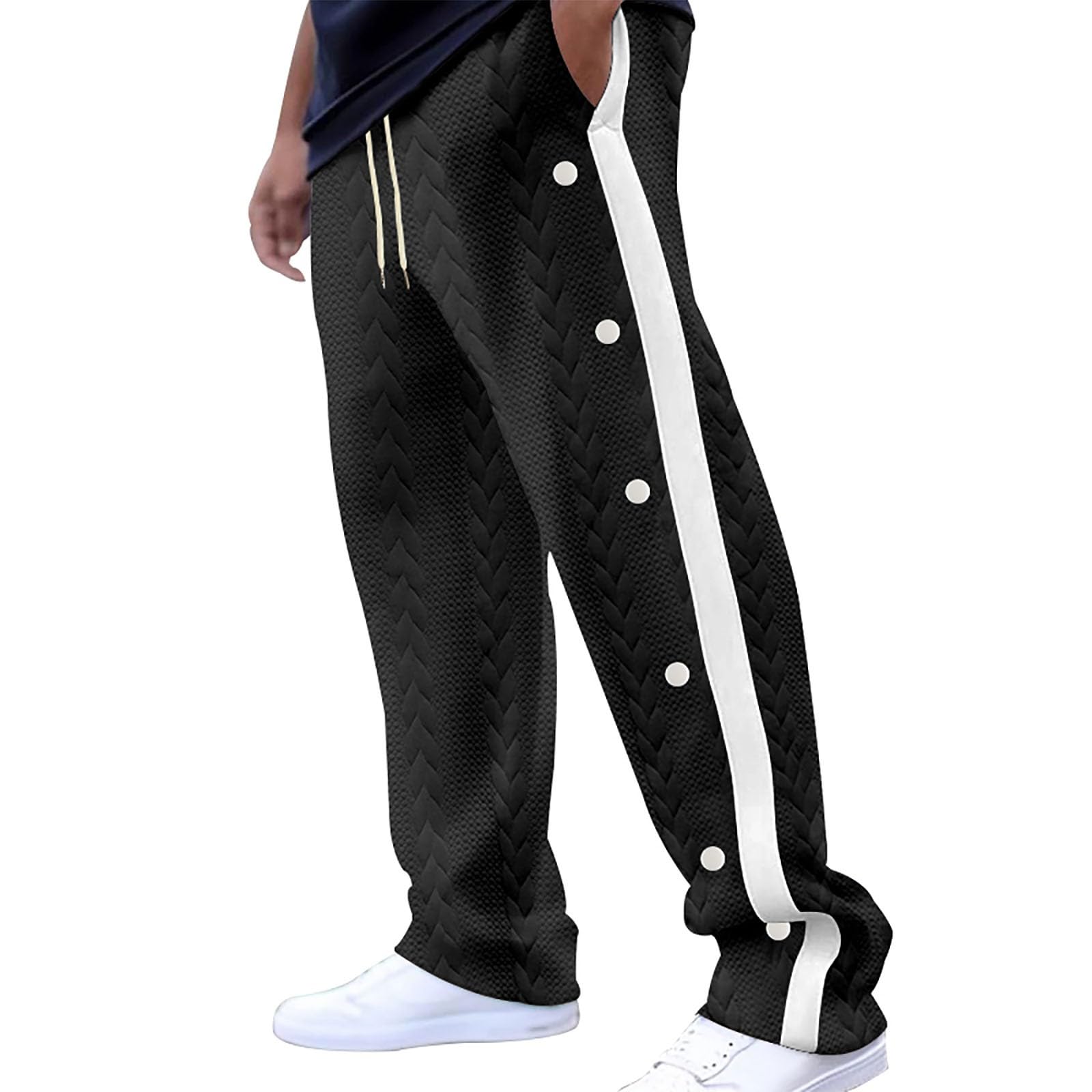 Generisch Pantalones de chándal para hombre, patchwork, jacquard, pantalones de chándal para hombre, pantalones de deporte, cintura elástica, pantalones de correr, pantalones de ocio, pantalones de