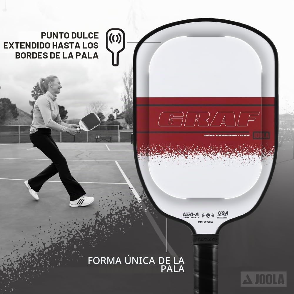 JOOLA Pickleball Agassi x GRAF Raqueta de Pickleball, Pala de Pickleball con Superficie de Fibra de Vidrio